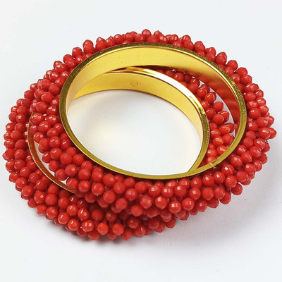 Mad Club Alloy Gold-plated Bangle Set(Pack of 2)