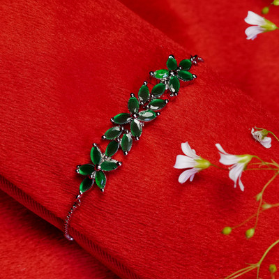 Zoey Brass Cubic Zirconia Silver Bracelet