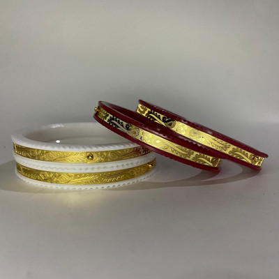 VEDAVISTA Plastic Gold-plated Shakha Pola(Pack of 4)