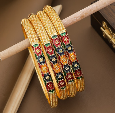 vani enterprise mart Brass Gold-plated Bangle Set(Pack of 4)