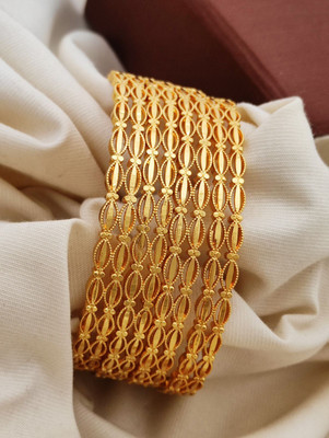 rahul Brass Gold-plated Bangle(Pack of 4)