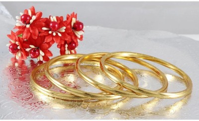 AccessoryClub Copper Gold-plated Bangle Set(Pack of 4)