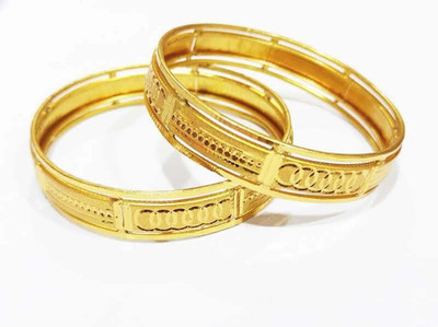 AnjaliImitation Brass Gold-plated Bangle Set(Pack of 2)