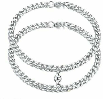 ruby collection Brass Silver Coated Bracelet(Pack of 2)