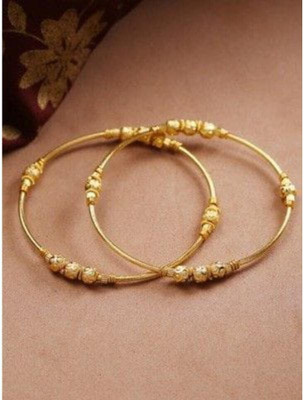 Dhavni Enterprise Copper Gold-plated Bangle Set(Pack of 2)