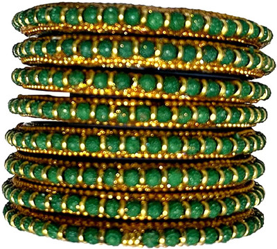 sp enterprise Glass Enamel Bangle Set(Pack of 8)