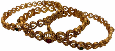 Kollam Supreme Brass Gold-plated Bangle Set(Pack of 3)