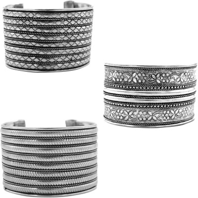 Teejh Alloy Silver Armlet Set(Pack of 3)