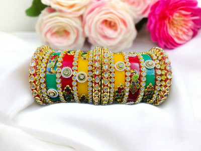 ROHIDAZ Plastic Cubic Zirconia Bangle Set(Pack of 10)
