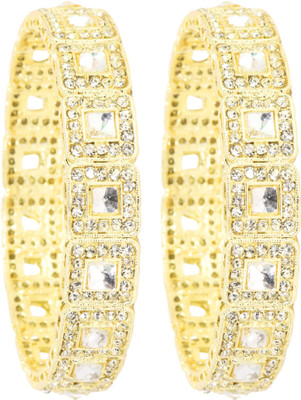 NMII Metal Diamond, Zircon Bangle Set(Pack of 2)
