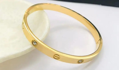 ADF Stainless Steel Gold-plated Kada