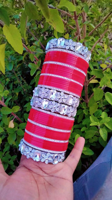 Anaya Metal, Plastic Cubic Zirconia Chudas(Pack of 24)