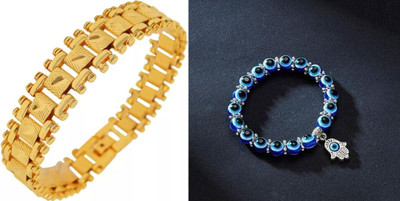 P R Production Brass Charm Bracelet(Pack of 2)