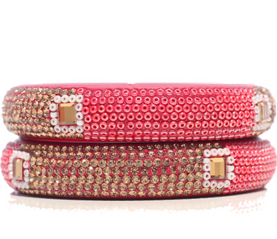 MANVI FASHION Lac Crystal Kada(Pack of 2)