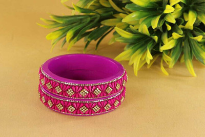 ZULKA Lac Beads, Zircon Bangle Set(Pack of 2)