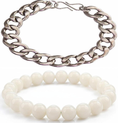 HouseOfCommon Crystal, Stainless Steel Bracelet(Pack of 2)