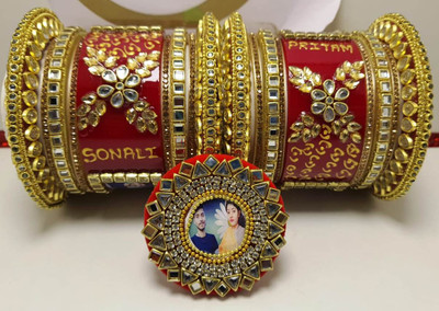 SP PHOTO CHURA Plastic Crystal Bangle Set(Pack of 2)