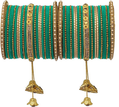 Rijoli Metal Zircon Bangle Set(Pack of 50)