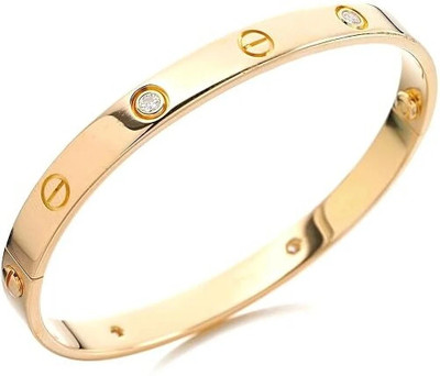 SR Traders Stainless Steel Zircon Gold-plated Bracelet