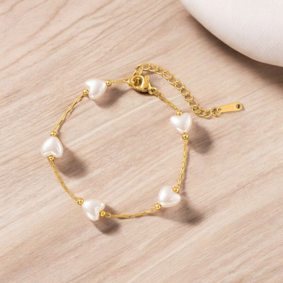 MYKI Stainless Steel Gold-plated Charm Bracelet