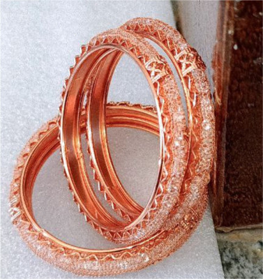 ARJS Alloy Crystal Gold-plated Bangle Set(Pack of 4)