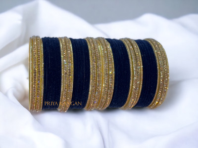 priya kangan Metal Zircon Bangle Set(Pack of 10)