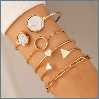 Vimich Alloy Gold-plated Bracelet Set(Pack of 5)
