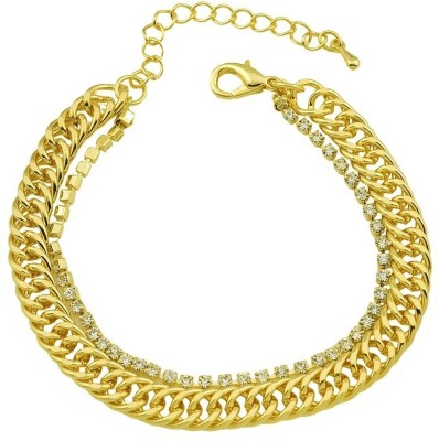 HIGH TRENDZ Alloy Cubic Zirconia Gold-plated Bracelet