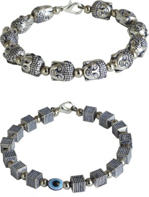 Waama Jewels Brass Silver Bracelet(Pack of 2)