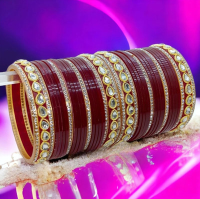 HouseOfCommon Plastic Beads, Zircon Bangle Set(Pack of 2)