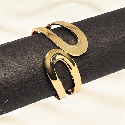 AjaraGems Stainless Steel Gold-plated Cuff