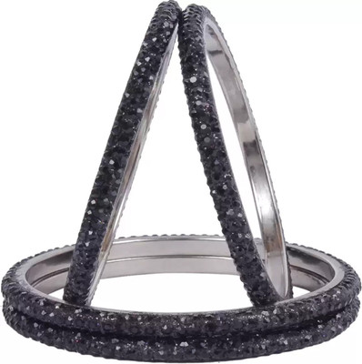 Terraband Alloy Crystal Bangle(Pack of 4)