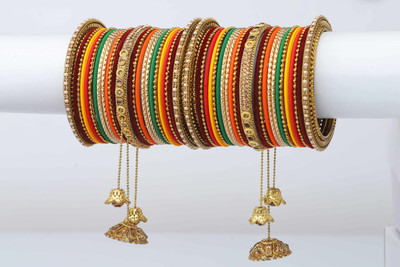 ZINEKA Metal Beads, Zircon Gold-plated Bangle Set(Pack of 50)