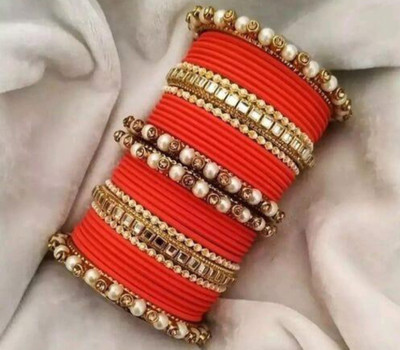 STR Enterprises Metal Pearl Gold-plated Bangle Set(Pack of 34)