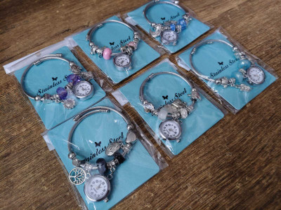 DIVINE Alloy Zircon Sterling Silver Charm Bracelet(Pack of 2)