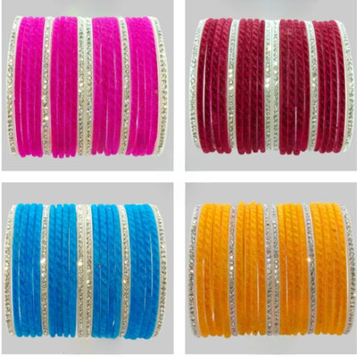 GoVika Glass Bangle Set(Pack of 4)