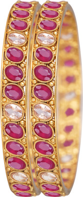 JFL - Jewellery for Less Copper Gold-plated Bangle Set(Pack of 2)