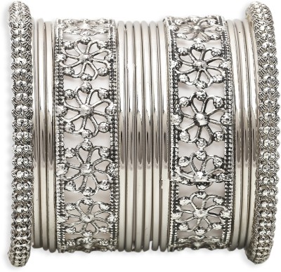 Oomph Alloy Silver Bangle(Pack of 16)