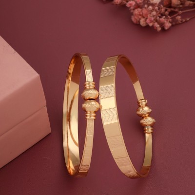 SatKaival Fashion Alloy Diamond Gold-plated Bangle(Pack of 2)