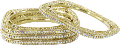 ZULKA Metal Diamond, Zircon Bangle Set(Pack of 4)
