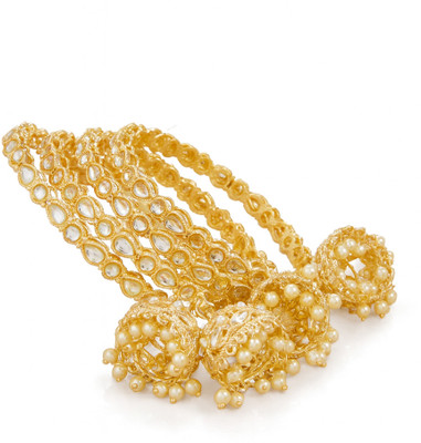 GC PREMIUM JEWELLERY Brass Gold-plated Bangle Set(Pack of 4)
