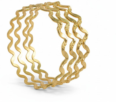 Jk trader Copper Gold-plated Bangle Set(Pack of 4)