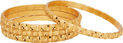 Manikya Brass Gold-plated Bangle Set(Pack of 4)