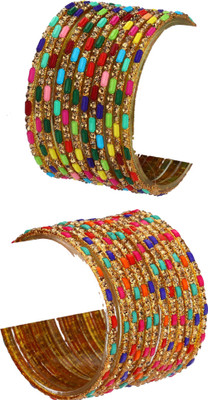 1st Time Glass Beads, Crystal Enamel Bangle Set(Pack of 24)