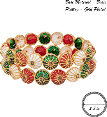 Manikya Brass Gold-plated Bangle Set(Pack of 2)
