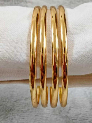 DIMKI Brass Gold-plated Bangle Set(Pack of 4)