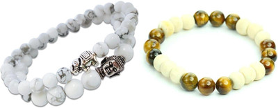 Malas Collection Stone, Wood Bracelet Set(Pack of 2)
