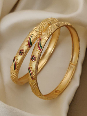 Bhagavati creation Brass Gold-plated Bangle Set(Pack of 2)