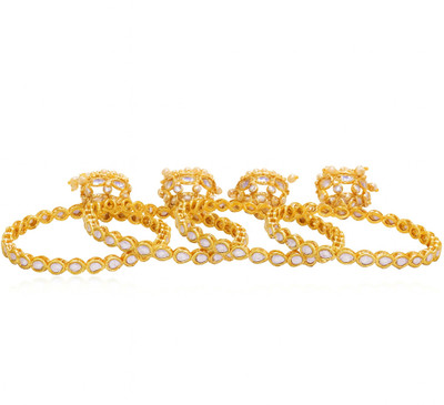 GC PREMIUM JEWELLERY Brass Gold-plated Bangle Set(Pack of 4)