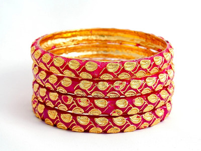 V FASHION JEWELLERY Alloy Gold-plated Bangle Set(Pack of 4)